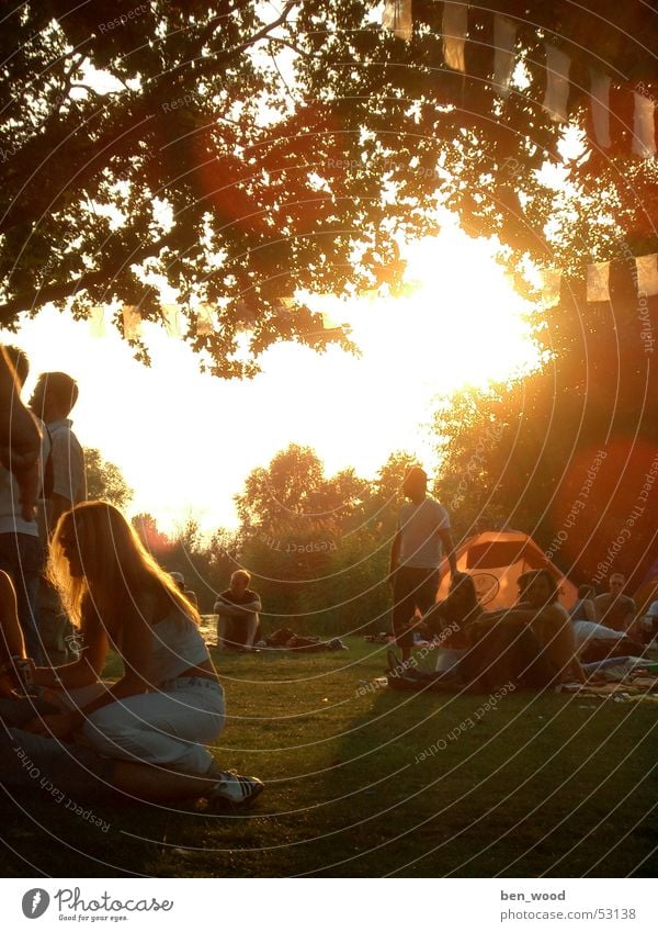 open-air party Party Pond Exterior shot Outdoor festival Moody Sun Feasts & Celebrations