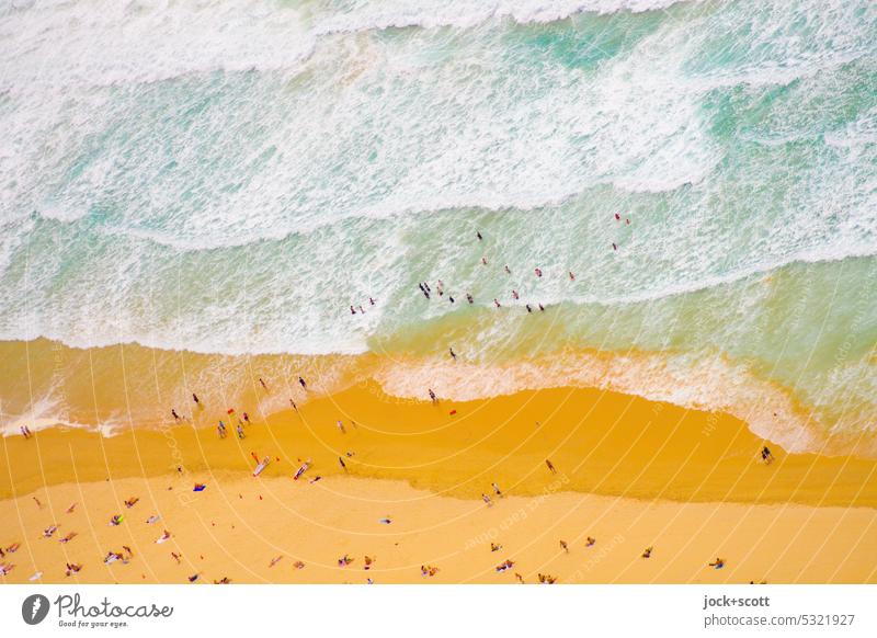 a day at the beach, swimming and bathing in the surf Surf Pacific Ocean Bird's-eye view Beach Background picture Pacific beach Australia Gold Coast