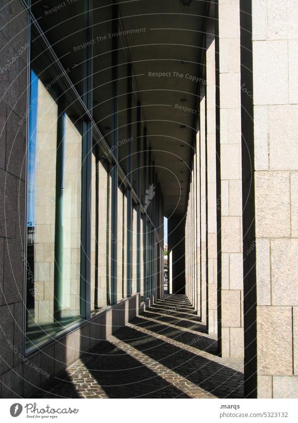 archway Architecture Shadow Sunlight Light Shadow play Structures and shapes Line Column Abstract piers Symmetry shadow cast Contrast Manmade structures columns