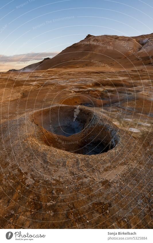 Life on moon hverir hverarönd hot spring icelandic scenery scenic volcanic travel attraction beautiful environment geothermal area mud road trip light katla