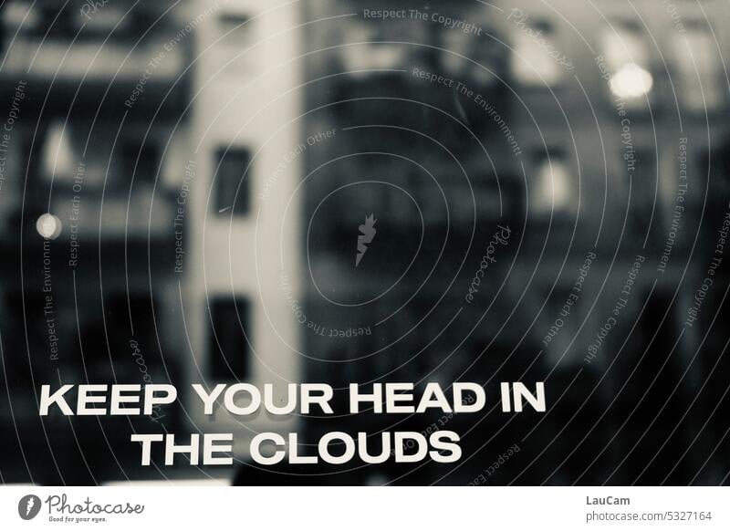 Don't stop dreaming - Keep your head in the clouds Dream wish not stop dreaming fantasy hans look into the air Clouds winged Sky Ease writing Advice advice