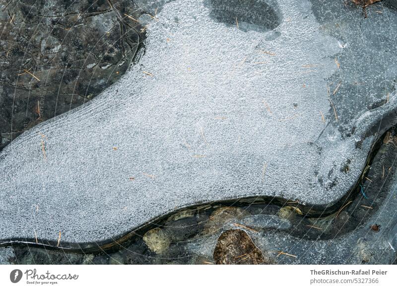 Iced river - ice pattern Snow Winter Cold White Colour photo cold season Wet Detail Macro (Extreme close-up) fragile Pattern iced River frozen river detail