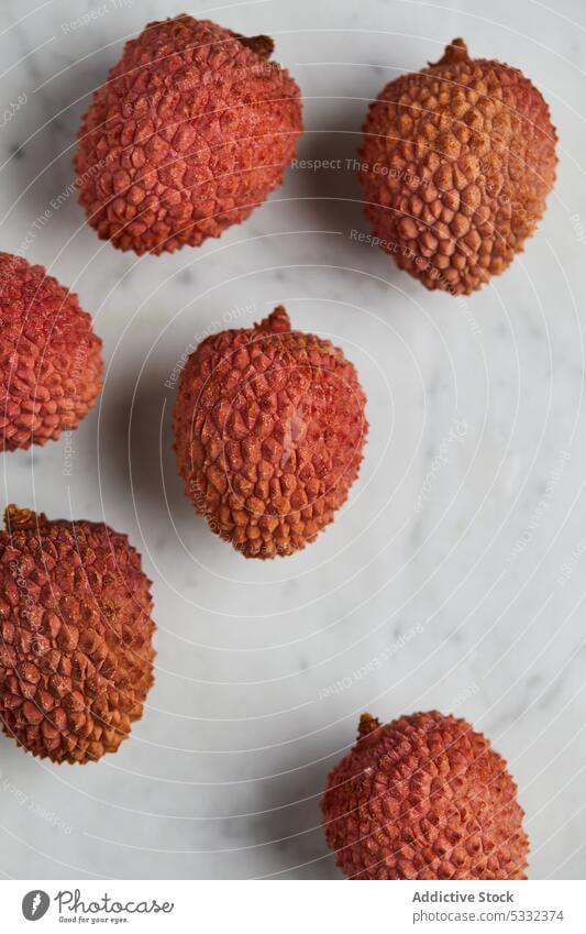 Fresh and ripe lychee fruit on smooth surface delicious table healthy organic fresh juice natural vitamin beverage marble diet refreshment drink sweet tasty