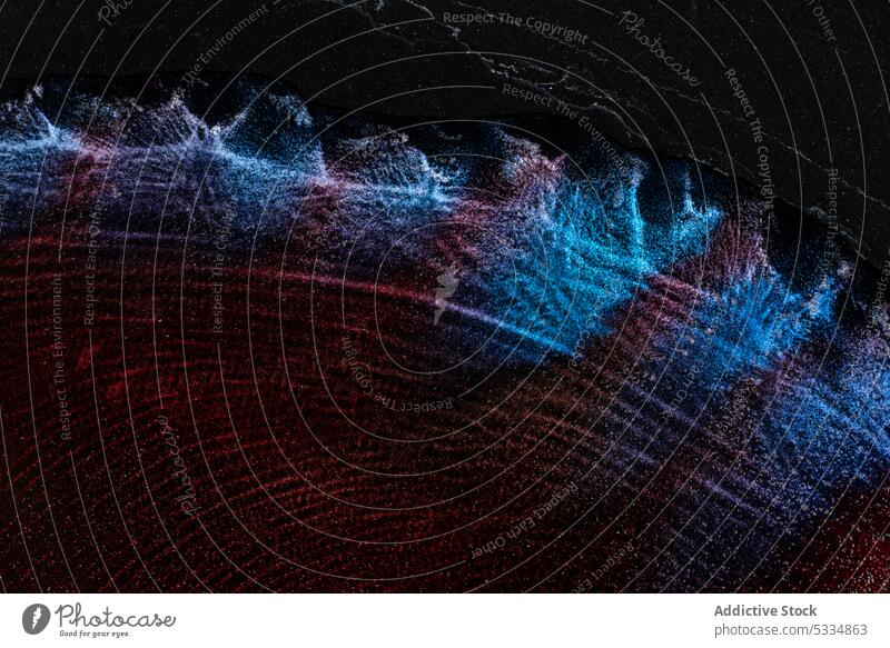 Shiny particles of metallic paint shiny dust colorful sparkling material pigment dye multicolor bright vivid vibrant shimmer wave gradient splash effect detail
