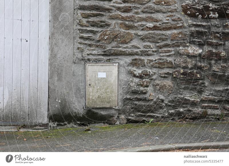 power box grey background Box-shaped Energy Morbid Power consumption Deserted House (Residential Structure) Energy industry Electrical circuit Old Power failure