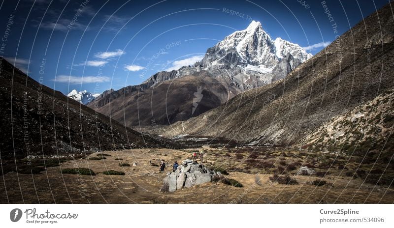 mountain panorama Nature Landscape Elements Sand Autumn Beautiful weather Drought Mountain Peak Snowcapped peak Desert Nepal Authentic Infinity Power Passion