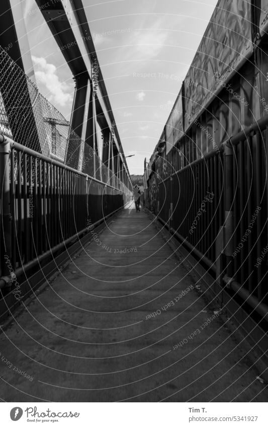 Parkway Bridge Berlin Treptow Friedrichshain Spree b/w Capital city Town Architecture Exterior shot Day