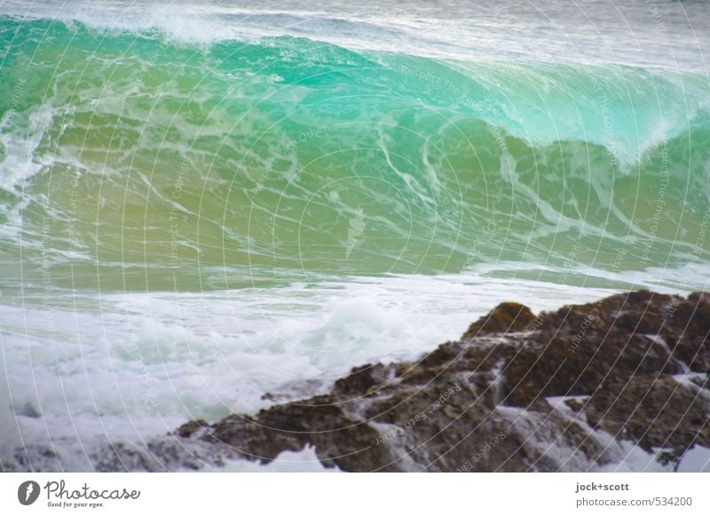 easterly Nature Elements coast Reef Pacific Ocean Australia Speed Turquoise Force Surf Waves Wave action Wave break White crest motion blur Force of nature Rock