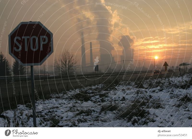 Tuzla Sunset Stop Clouds Red Gray Yellow Dirty Smog Dark White Eastern Europe Meadow Oppressive Grief Industry Fear Panic Moral Bosnia-Herzegovina Croatia