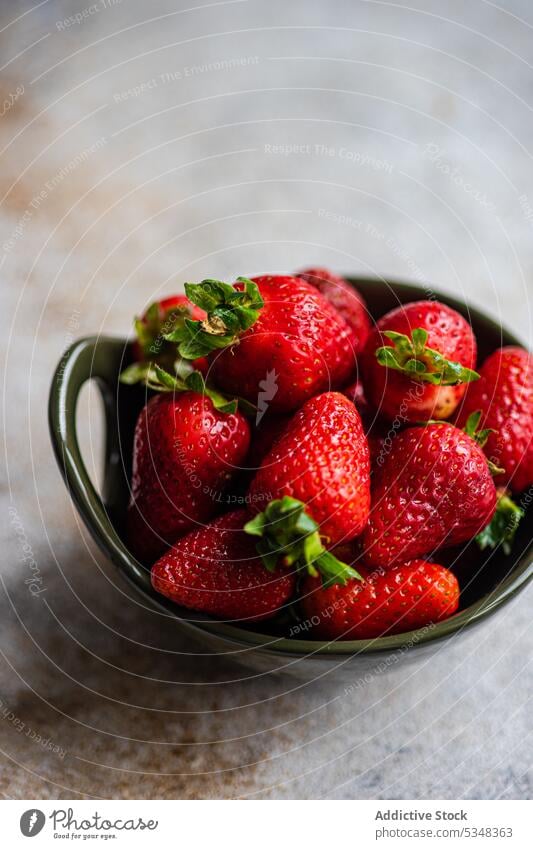 Fresh strawberry fruits in the bowl ceramic close up dessert detox diet eat eating food gourmet healthy meal organic red ripe seasonal sweet table tasty vitamin