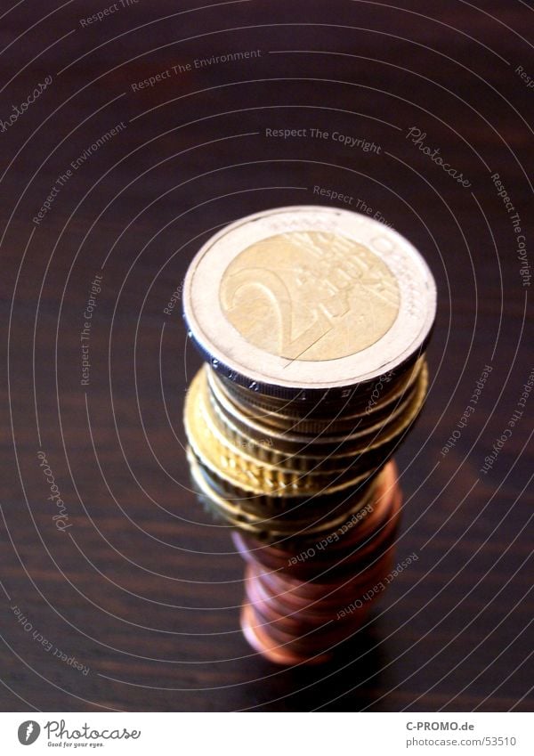 Small change II Bar Table Brown Europe Money Cent Macro (Extreme close-up) Financial Industry Contentment small change cash teuro 1 Metal monet Tower