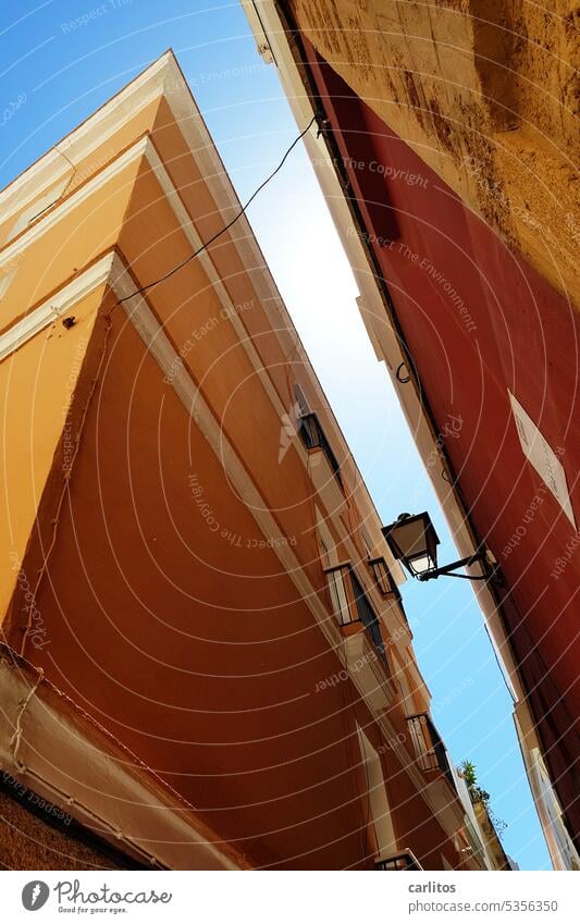 Through this hollow alley ...... | Old Town of Cádiz Spain Cadiz Old town Tourism Historic Vacation & Travel Summer Narrow aberrant lines Mediterranean Warmth