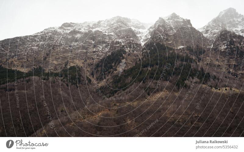 Alps panorama in Switzerland Hiking Trip Far-off places Vacation & Travel Vantage point Clouds Cold Snow Snowcapped peak Deserted Green melancholy Exterior shot