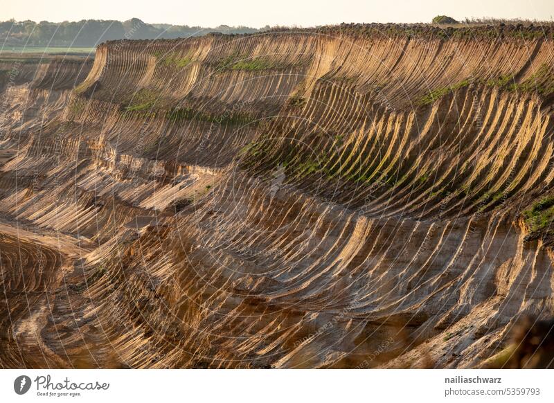 surface mining Earth Land Feature Landscape leave traces Tracks Emission Energy Future Fear of the future outline Structures and shapes Air pollution