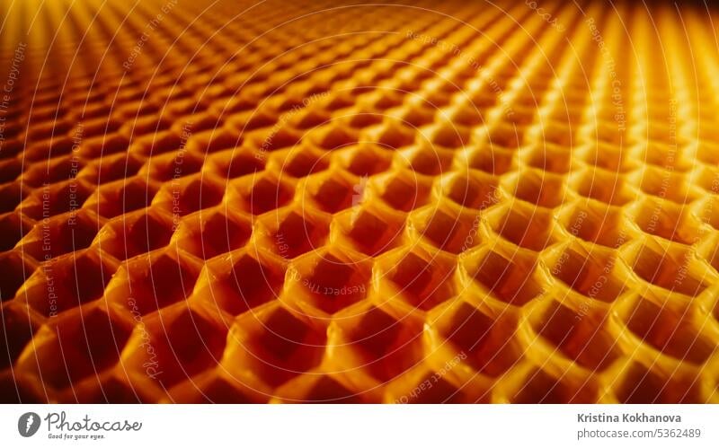 Extreme macro wax cells surface.Texture of honey comb. Organic beekeeping background beeswax food honeycomb nature yellow closeup gold healthy hexagon hive