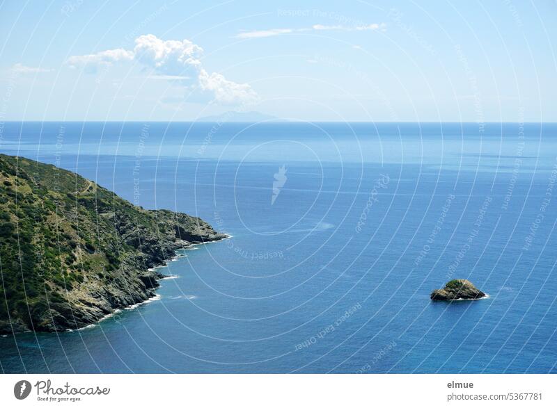 Elba - coast in the southeast with view to Montecristo Mediterranean sea Ginevro Italy Ocean Thyrrenian sea Tuscan Archipelago Island Forest Blog