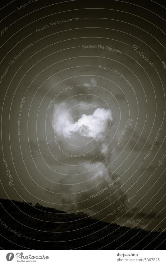 Eerie clouds - figure over the mountain in Queensland. cloud landscape Clouds in the sky Exterior shot Deserted Light Environment Cloud field Sunlight Sky