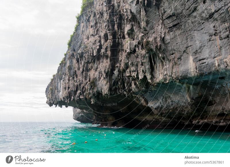 Phi Phi Island Cliff over turquoise water Ocean Rock Nature Vacation & Travel Phi Phi island Thailand Idyll Landscape Paradise Travel photography Asia Tourism