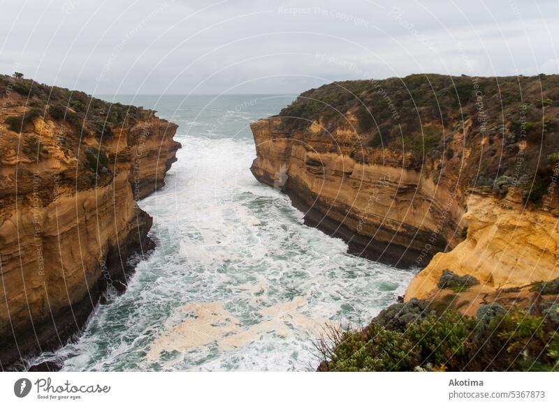 Australian Coast natural golden shoreline cliffs bright Beautiful Vacation & Travel Beach Ocean Sky Landscape Nature Waves Colour bay holiday seascape australia