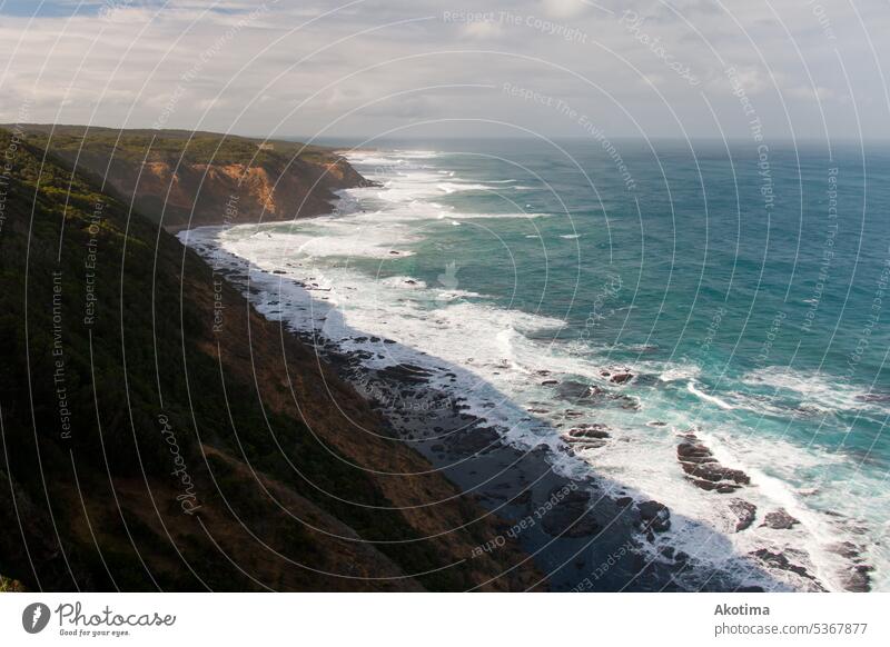 Australian Ocean Coast water australian vacation sand coast waves summer sea ocean blue beach Exterior shot Colour photo landmark seascape holiday bay Sky Sand