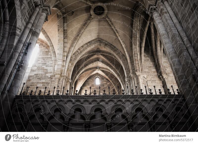 View up to the ceiling on the dome of Bamberg, gothic architecture travel indoor catholic church central europe bamberger romantic road bavaria urban route