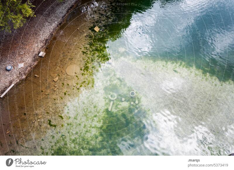 bank River bank Nature Landscape Environment from on high Ecosystem Brook Stream Flow Escarpment Reflection Bird's-eye view Water