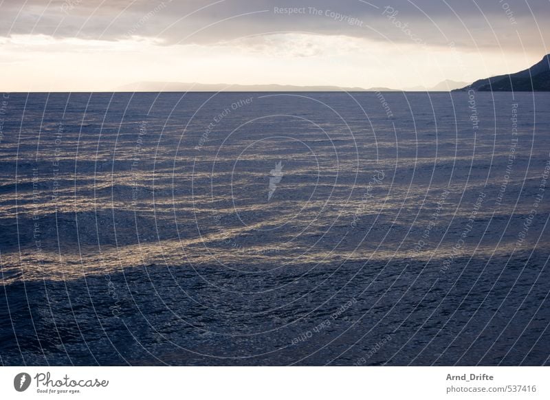 crackle waves Vacation & Travel Summer Ocean Waves Nature Water Sky Clouds Weather Wind Coast Bay Blue Yellow Croatia Colour photo Subdued colour Exterior shot