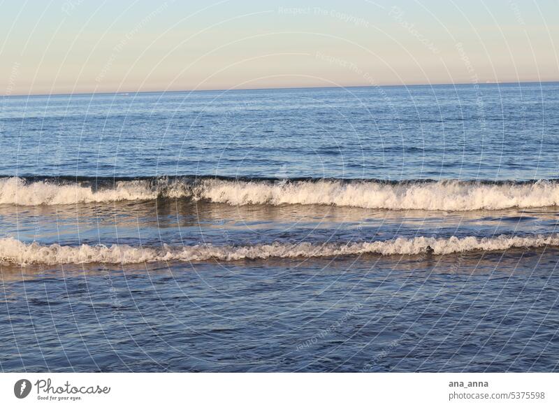 sea noise Beach Ocean wave Sand Water ocean Sun Clouds Waves Wave action Blue Swell Undulation Sea water coast Surface of water Wavy line Nature Exterior shot