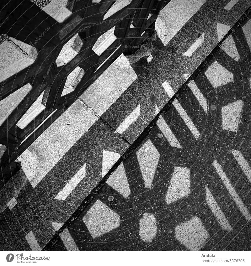 Shadow pattern of pale bridge Pattern Flower Contrast Light hard shade Bridge rail Bridge railing Exterior shot Architecture Town Manmade structures