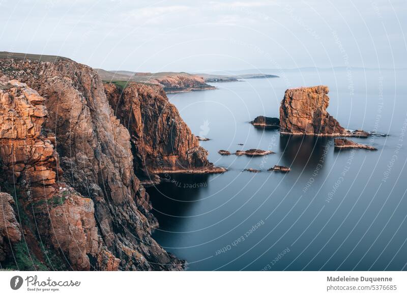 Rocky coast in Shetland Shetland Inslen curt Steep Ocean Nature Landscape travel Scotland uk United Kingdom United kingfish landscape photography Freedom