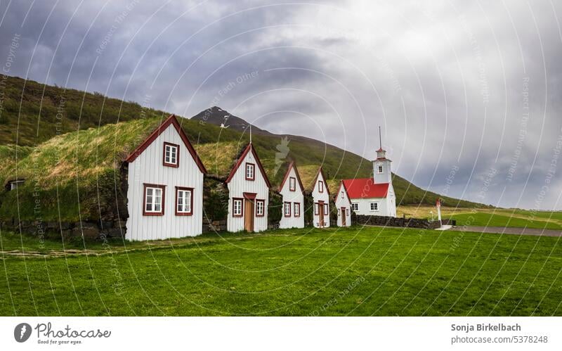 Past times laufas heritage laufas kirkja iceland farm sod sod houses turf turf farm village turf houses vacation view travel tourism tradition traditional