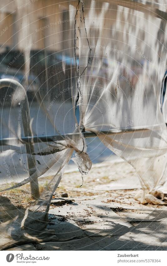 Transparent fabric on scaffolding, light effects and shadows make for interesting vistas weave tarpaulin Scaffold transparent Looking alienated Shadow Light