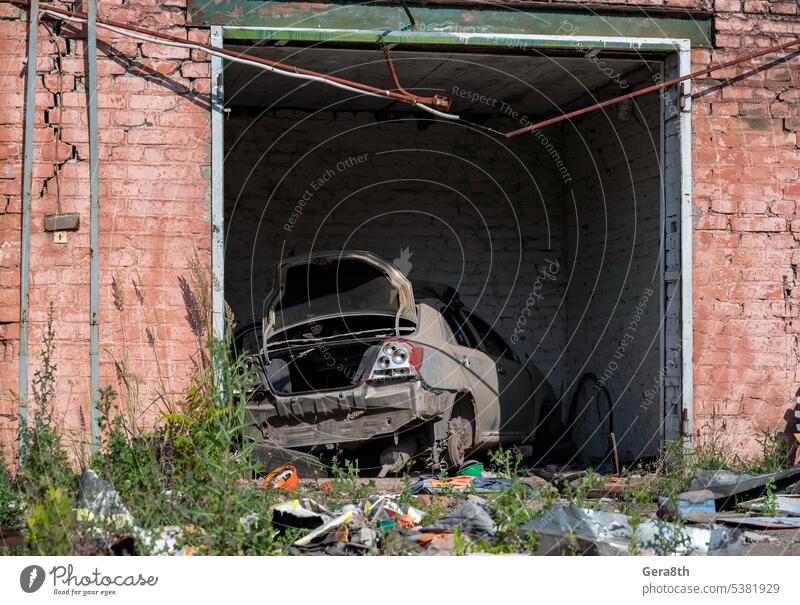 damaged and looted cars in a city in Ukraine during the war Donetsk Kherson Lugansk Mariupol Russia Zaporozhye abandon abandoned attack bakhmut blown up