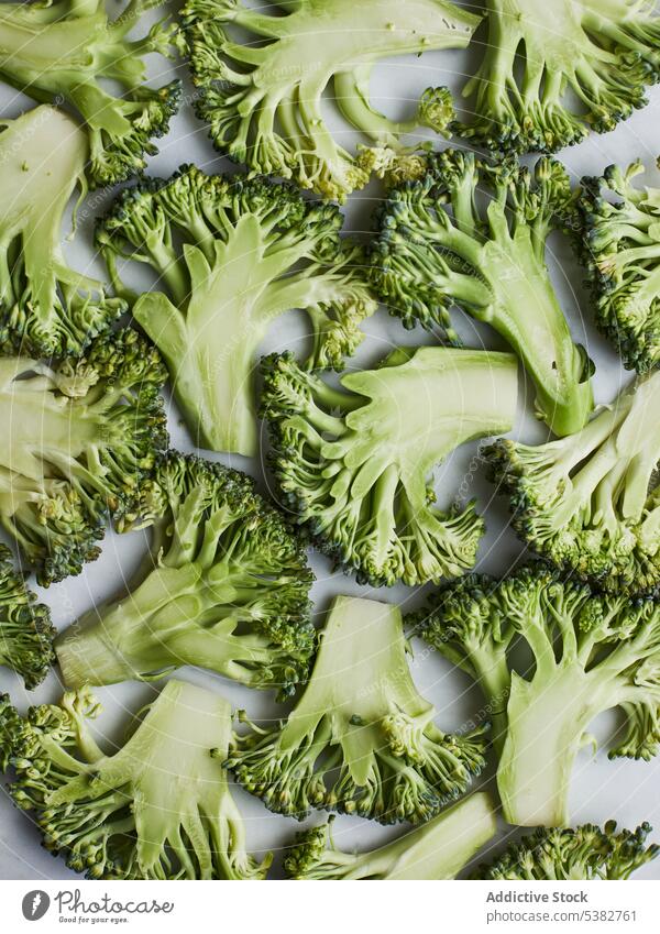 Broccoli stems on wooden background broccoli tree green food vegetable healthy fresh diet raw nutrition organic vegetarian vitamin natural nature ingredient