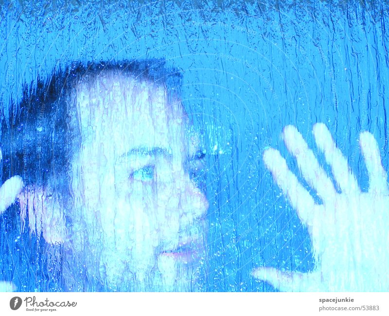 Blurred Pane Crazy Glass Blue Face