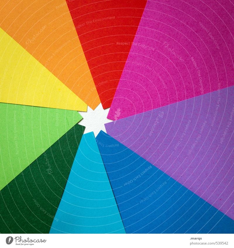 Circular Elegant Style Design Star (Symbol) Multicoloured Colour Paper Spectral Idea Decoration Playing Colour photo Studio shot Close-up Abstract Pattern