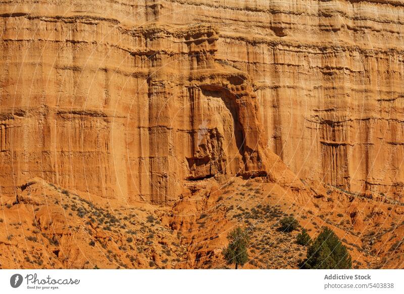 Amazing view of canyon in daylight wall landscape rock nature formation background cliff picturesque texture sand geology rough mountain surface rocky desert