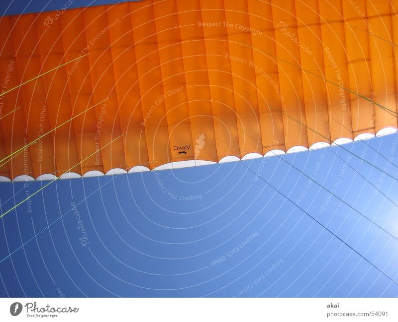 Airborne Colors Operational Paraglider Paragliding Play of colours Sky blue Clearance for take-off Orange Contrast Monitoring Schauinsland Sports Aviation