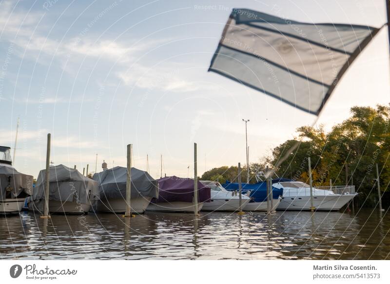 Flag of Argentina in the Puerto Deportivo de San Fernando in Buenos Aires, Argentina aires america architecture argentina argentina flag argentine art