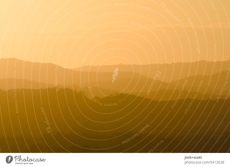 Goodbye, a sunny day says goodbye over the mountains Sunset Silhouette Evening Light (Natural Phenomenon) Twilight Landscape Sky Mountain Nature