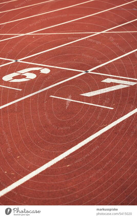 Track & Field Stadium Line 6 + 7 Hurdle race Sport Tartan track accounting activity lines numerb run running seven six sprint track and field