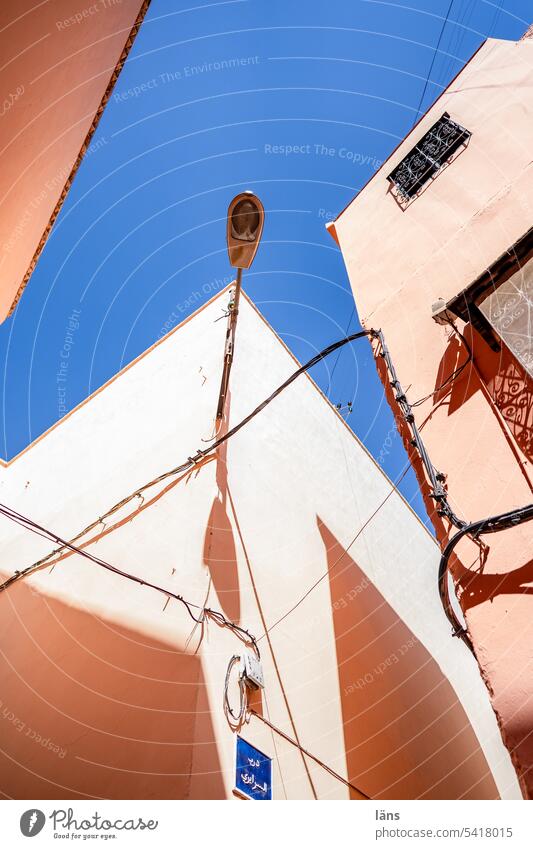 Marrakesh Morocco Deserted Colour photo Light Copy Space top Africa Contrast Facade Old town Sunlight House (Residential Structure)