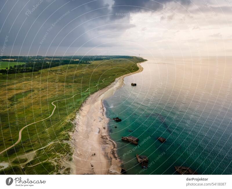 Former bunkers on the beach V Sand Colour photo Relaxation Beach life Vacation & Travel bathe Recreation area vacation Vacation mood Ocean Walk on the beach