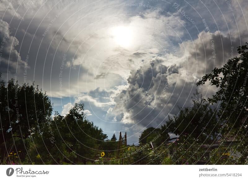 Weather Evening altocumulus Menacing Dark Twilight somber colour spectrum Closing time Worm's-eye view Thunder and lightning cumulus cloud Sky background