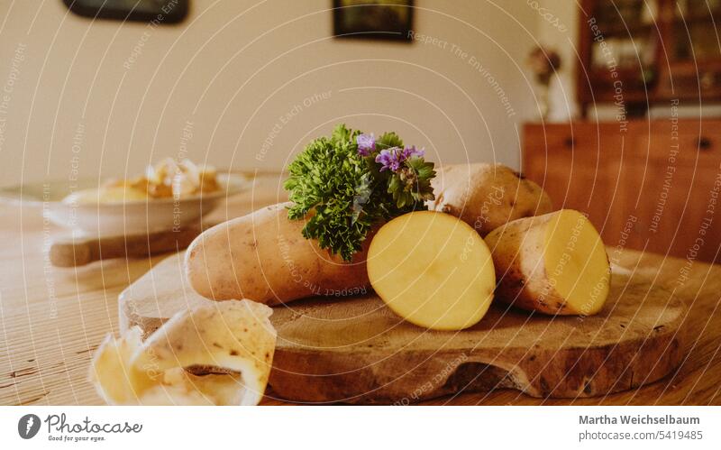 Arrangement of potatoes in farmhouse parlor Potatoes Potato staged Food Potato dish Eating Potato in farmhouse parlor