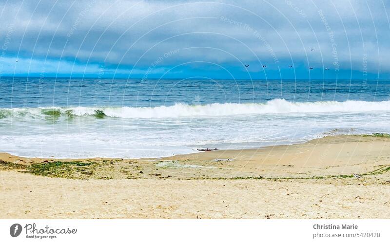 Sunset storm over beach waves ocean beach Vacation & Travel wavez Tourism Relaxation coast Coast Sand Landscape Ocean Water Exterior shot Summer vacation