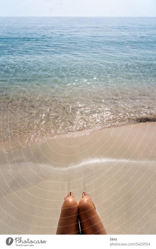 a day at the sea l woman sitting on the beach Crete Vacation & Travel Relaxation vacation Greece Mediterranean sea Beach Ocean coast Tourism Summer vacation