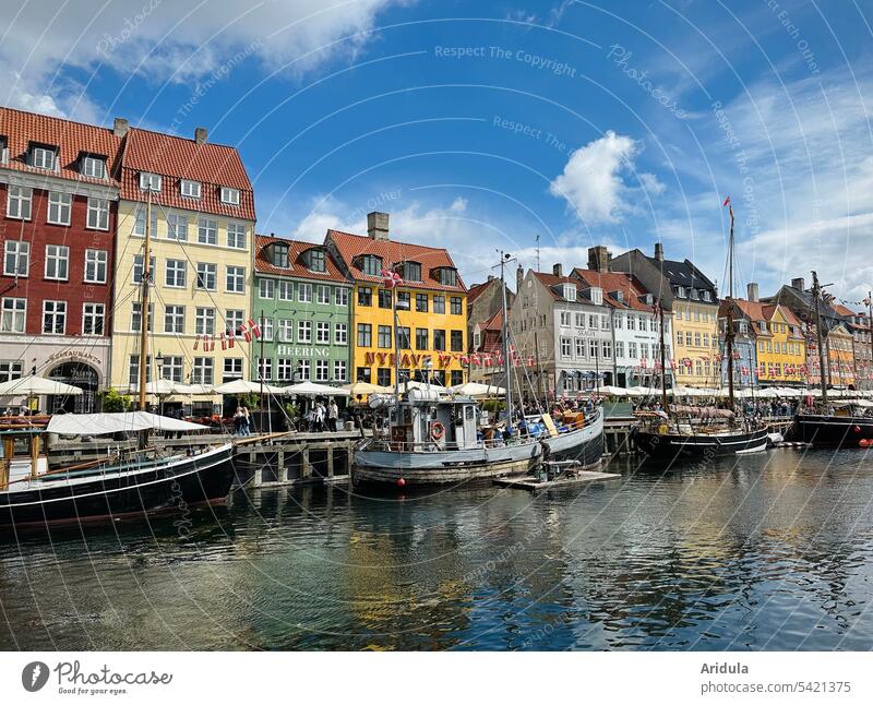 Nyhavn Copenhagen Denmark Tourism Vacation & Travel Town Scandinavia Harbour Water Building row of houses colorful facades Sky Navigation Tourist Attraction