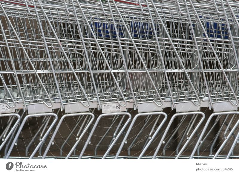 queue Shopping Trolley Supermarket Grating Silver