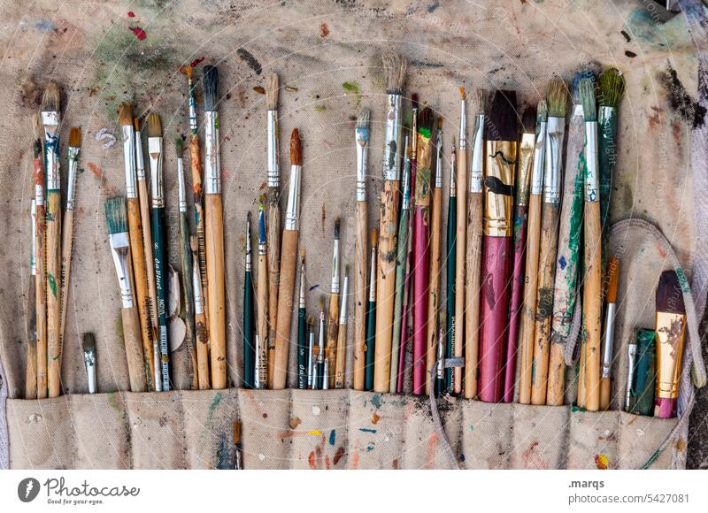 brush Paintbrush Many Art Collection Creativity Leisure and hobbies Draw Artist Painter Painting equipment Fine Art Arrangement Craft (trade)